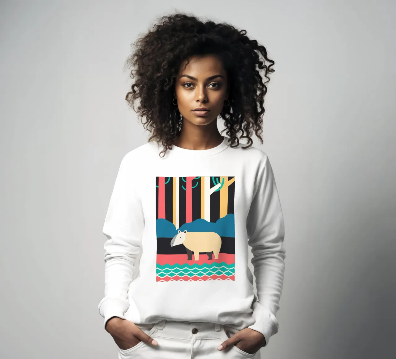 hipopótamo vector imaginación sudadera de kamilaze