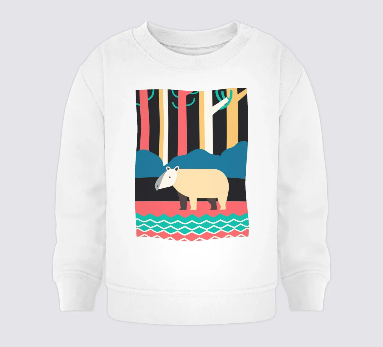 hipopótamo vector imaginación sudadera de bebé de kamilaze