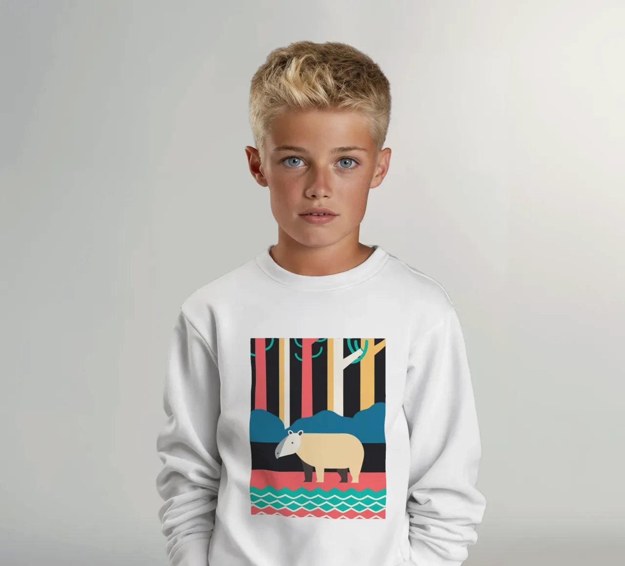 hippo vector imagination kids sweatshirt by kamilaze