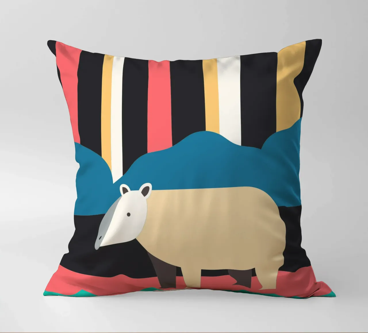 hippo vector imagination decorative cushion by kamilaze