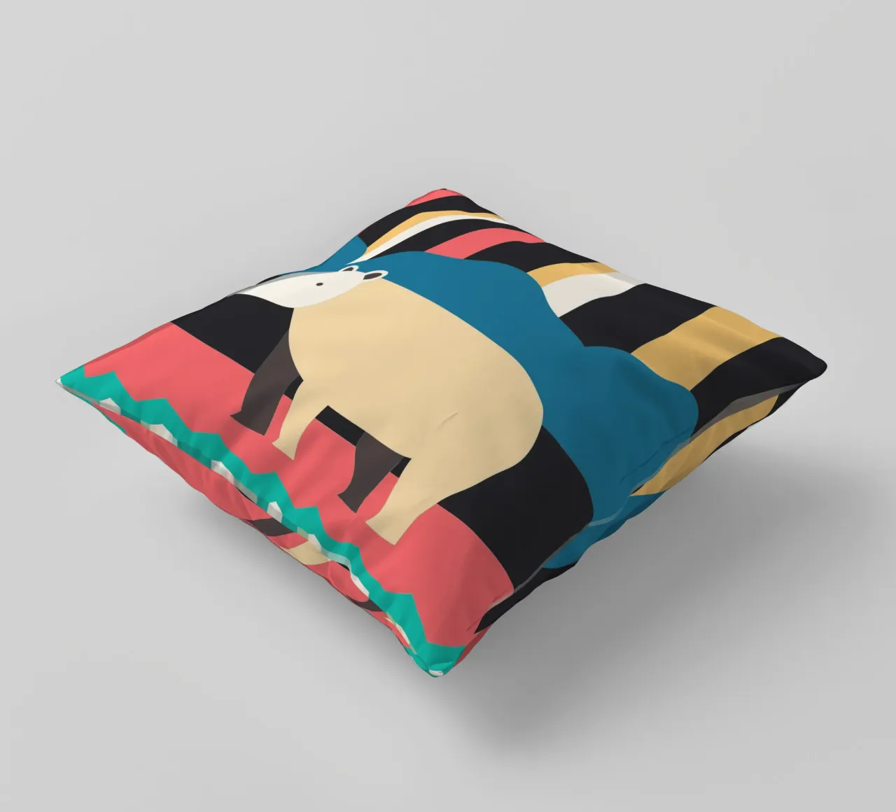 hippo vector imagination decorative cushion by kamilaze