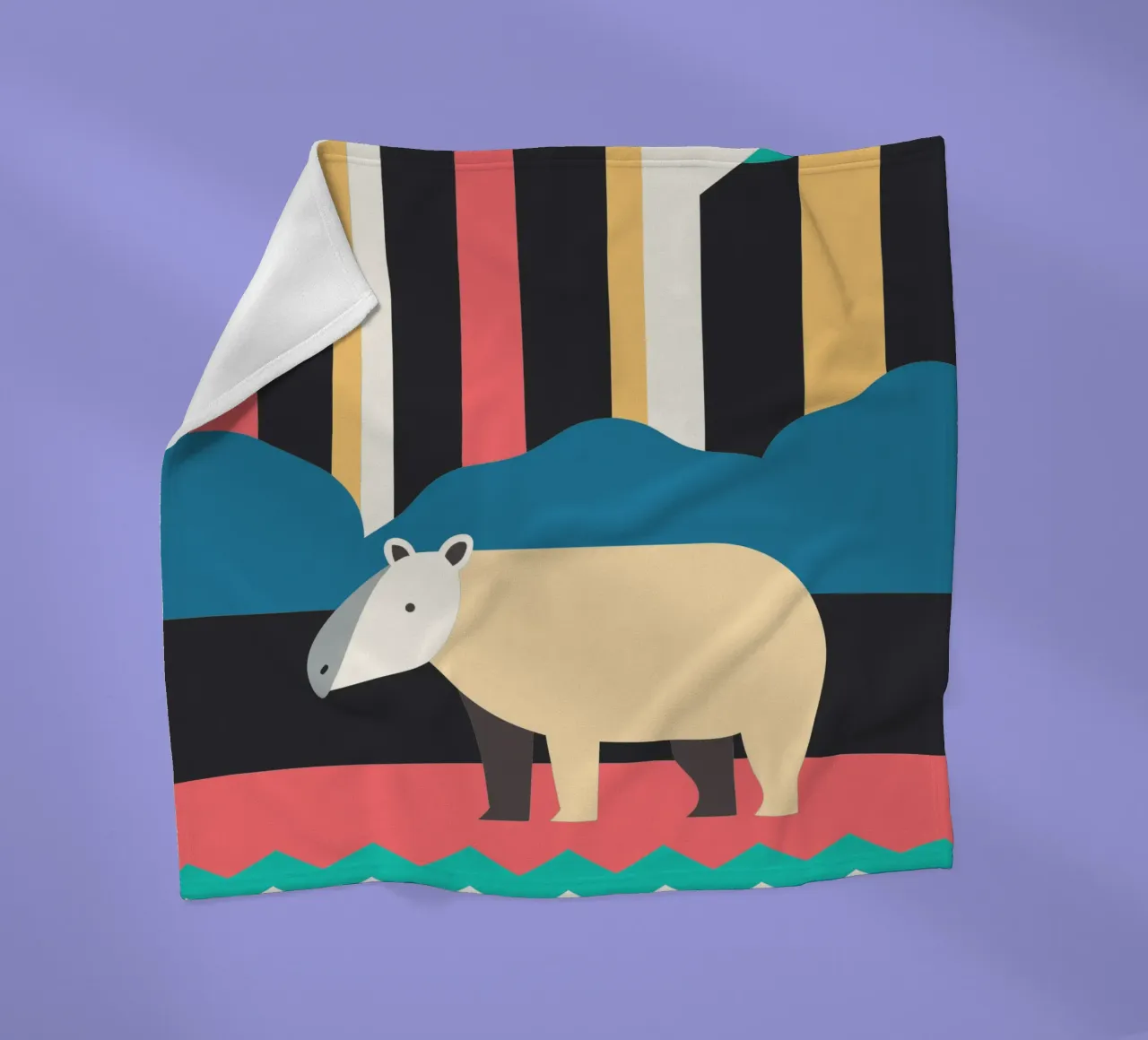 hippo vector imagination fleece blanket by kamilaze