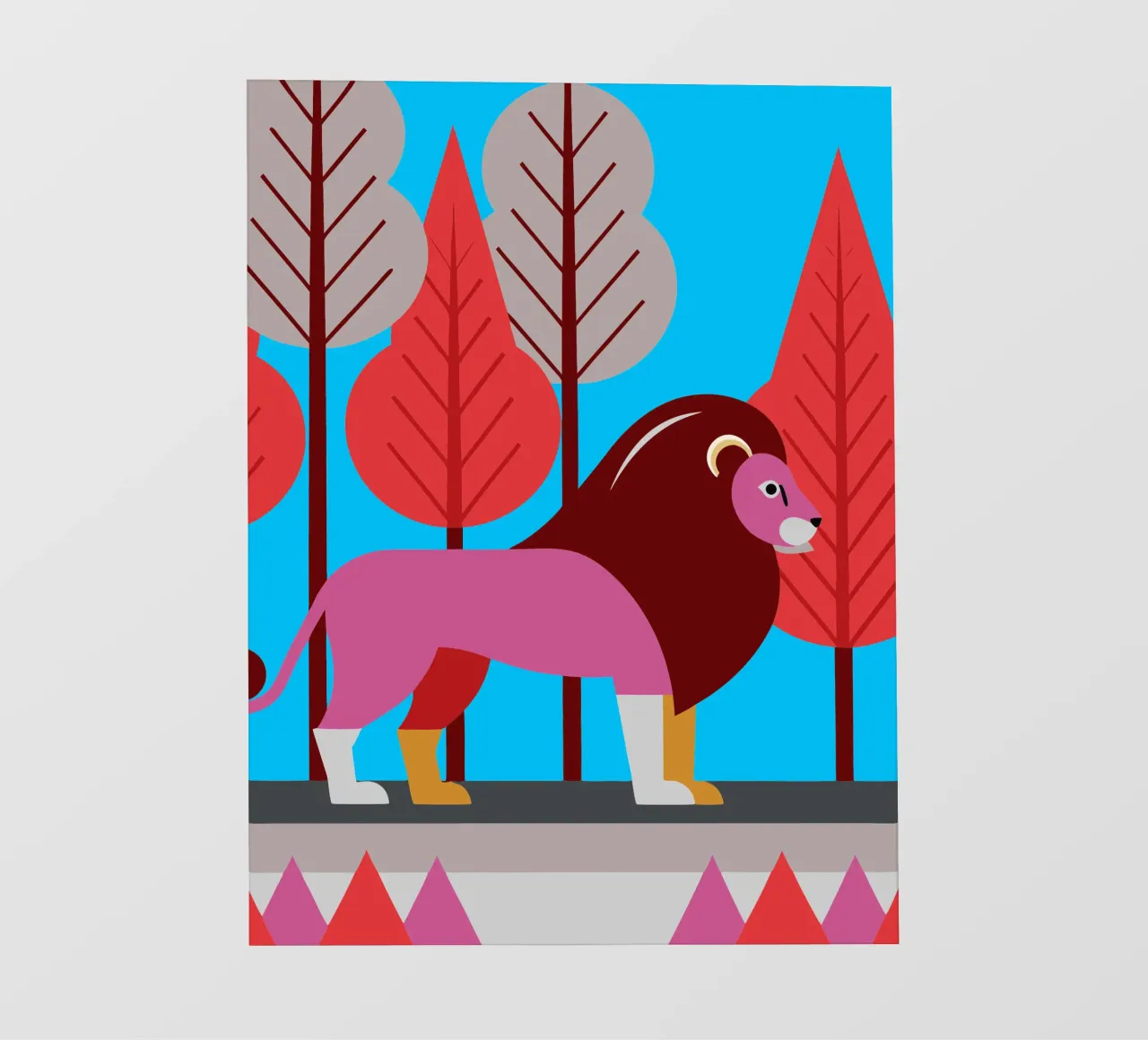 ilustración vectorial de un león lámina retroiluminada de kamilaze