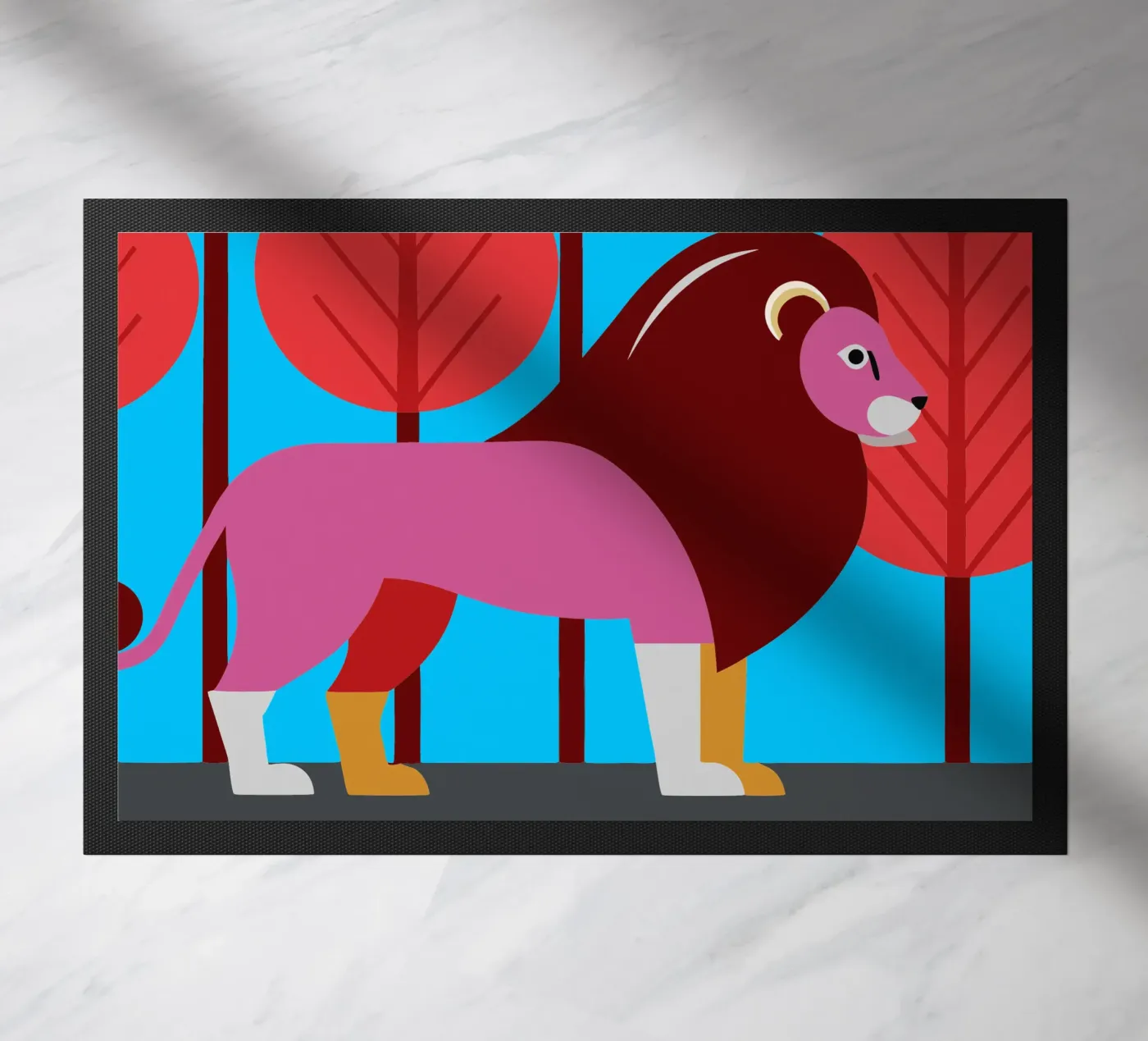 lion vector ilustration doormat by kamilaze