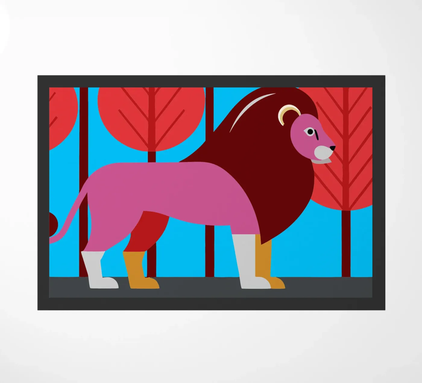 lion vector ilustration doormat by kamilaze