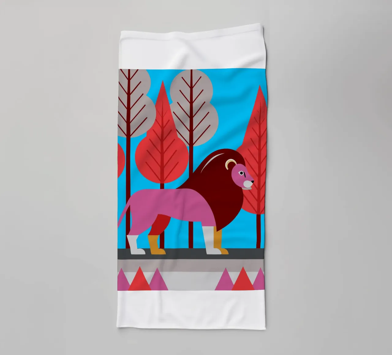 lion vector ilustration towel by kamilaze