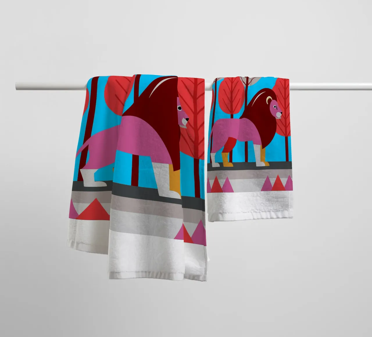 lion vector ilustration towel by kamilaze