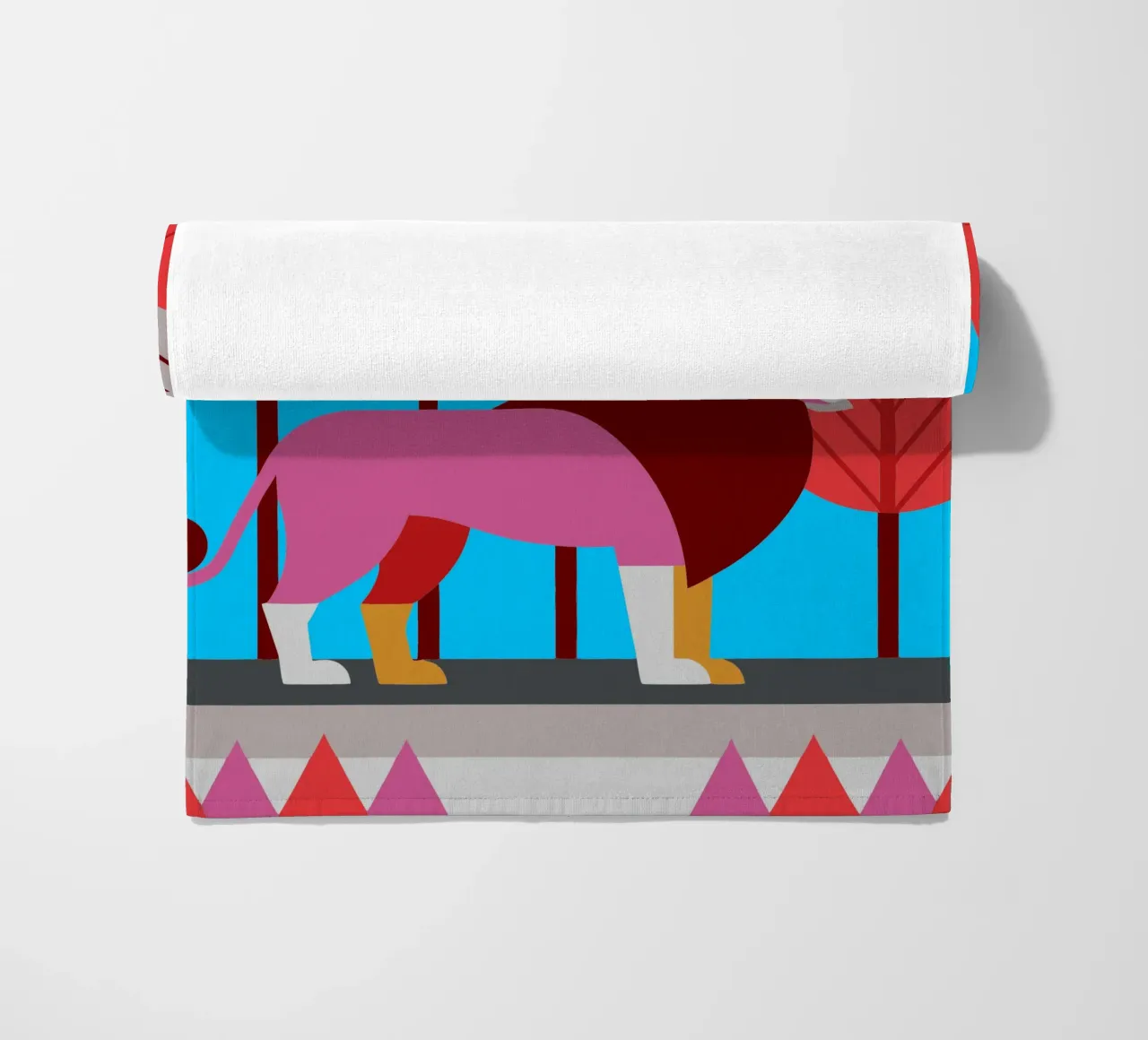 lion vector ilustration beach towel by kamilaze