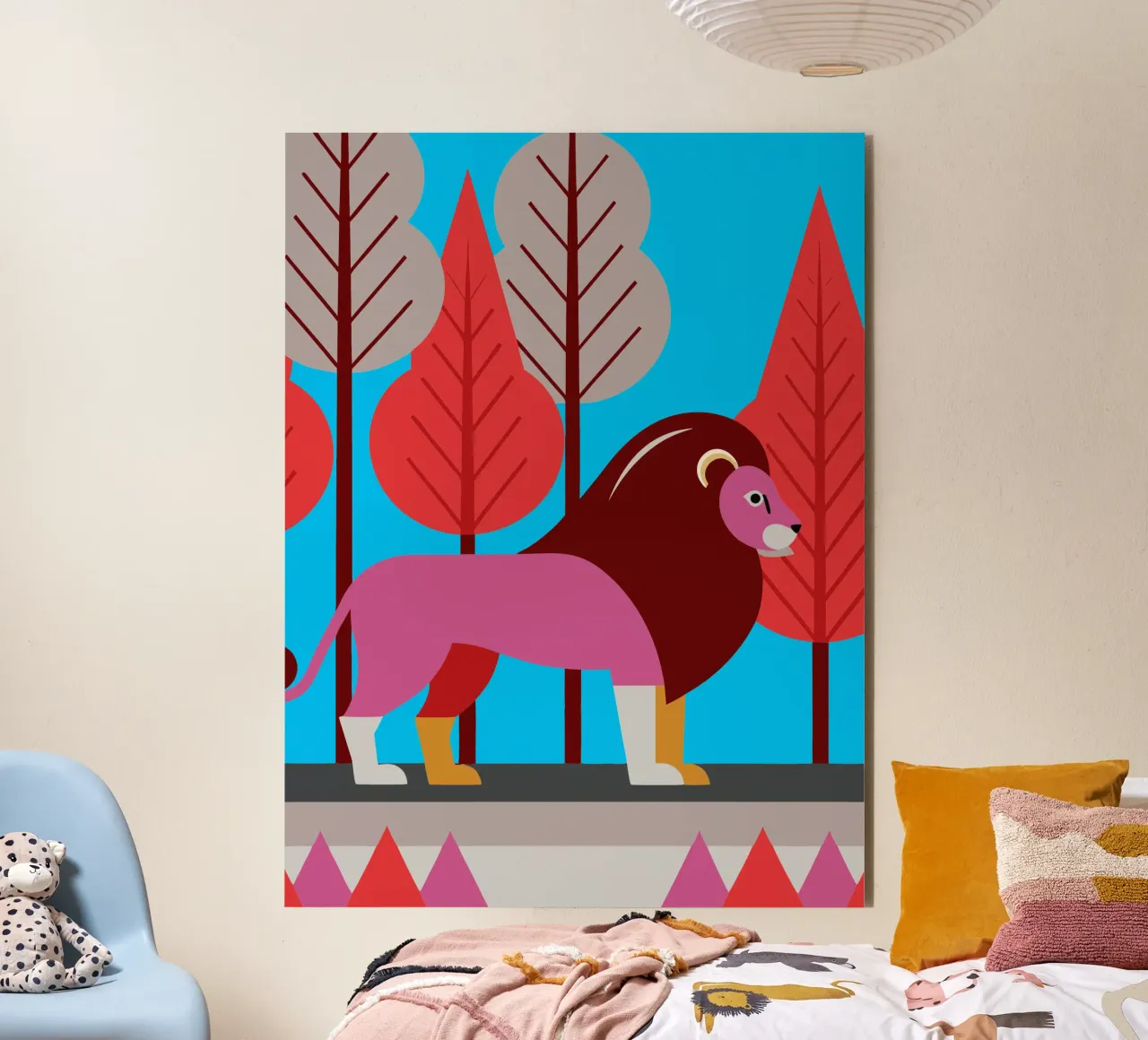 ilustración vectorial de un león aluminio dibond de kamilaze