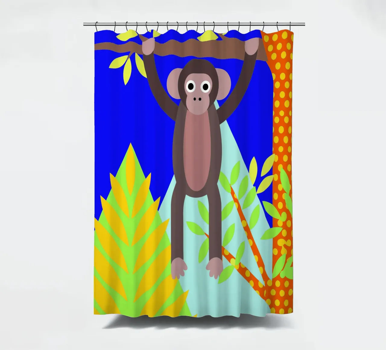 scimmia arte vettoriale ilustrazione tenda da doccia da kamilaze