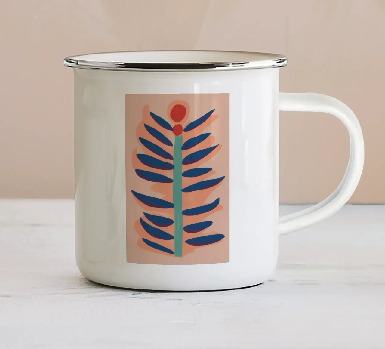 Terracotta Botanical Ascent tazza in smalto da Stone Patina