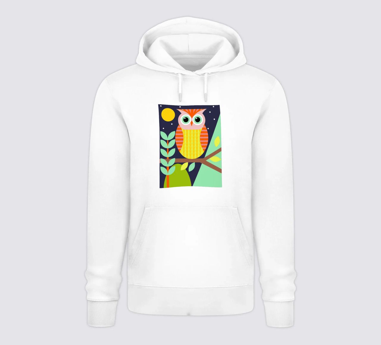 gufo stile retrò ilustrazione vettoriale felpa con cappuccio da kamilaze