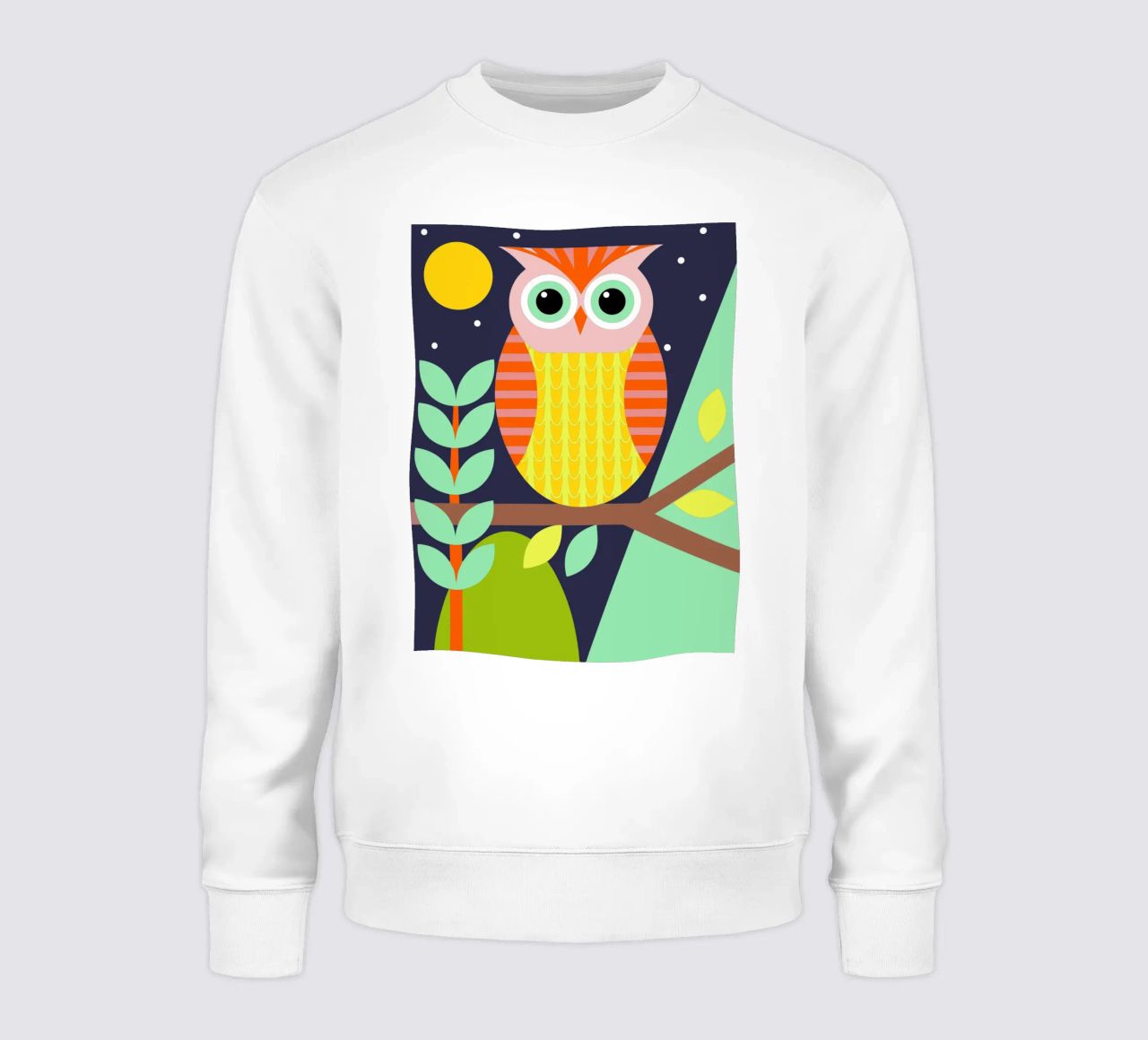 gufo stile retrò ilustrazione vettoriale felpa da kamilaze