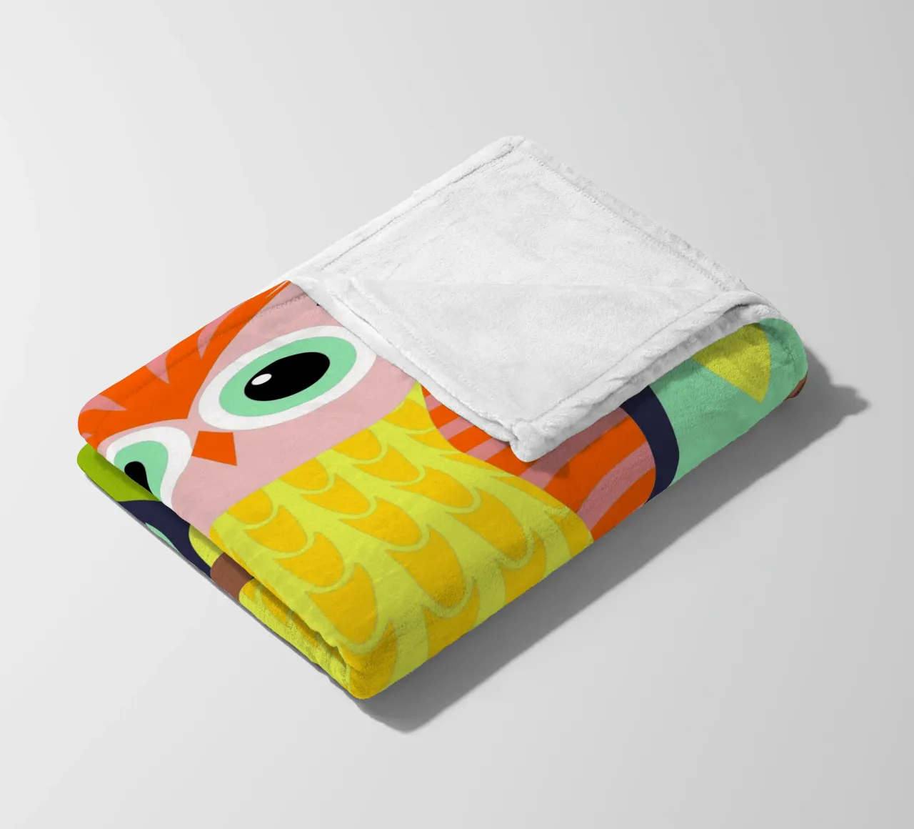 gufo stile retrò ilustrazione vettoriale coperta in pile da kamilaze