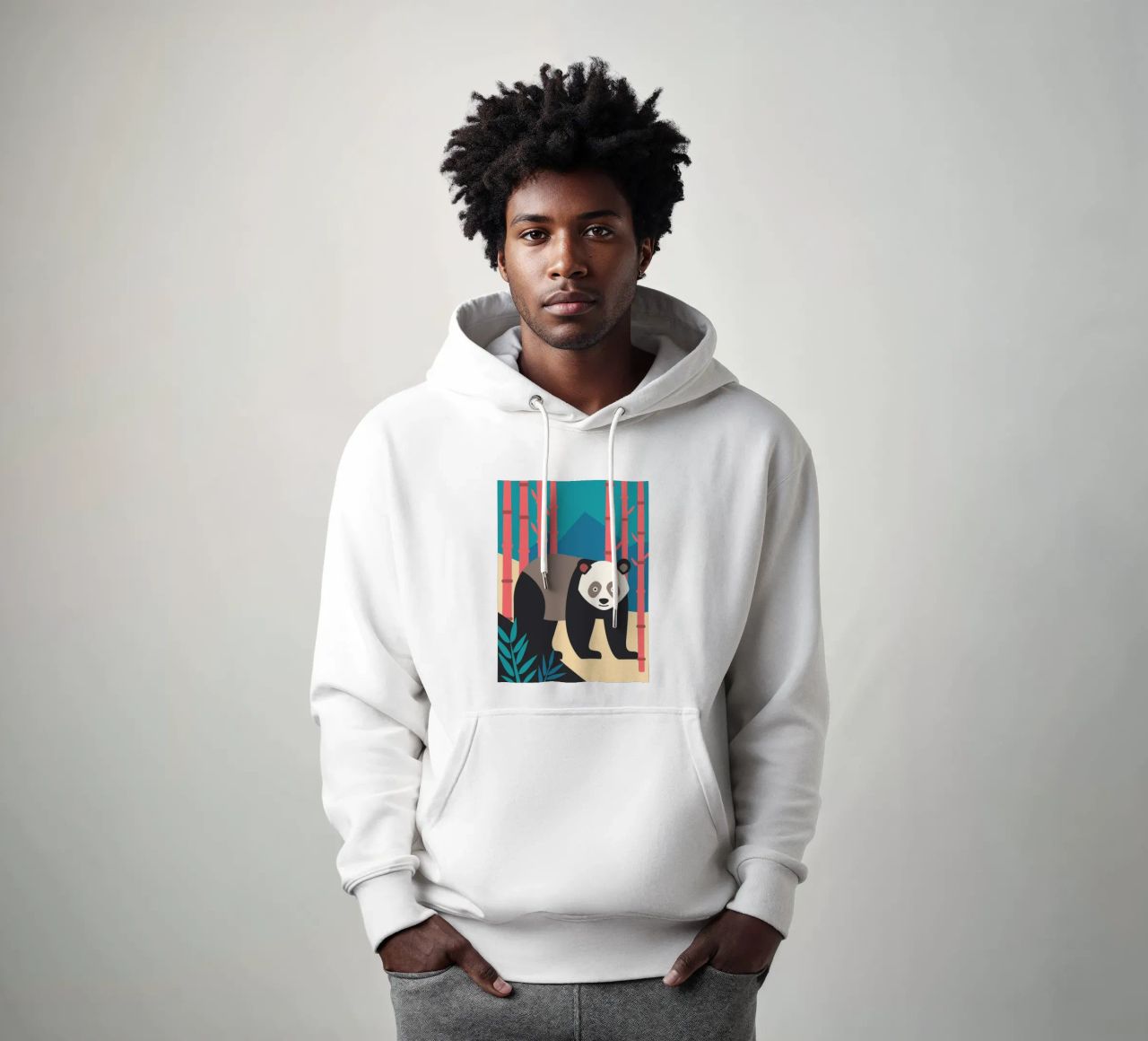 pandas vector imaginación sudadera con capucha de kamilaze