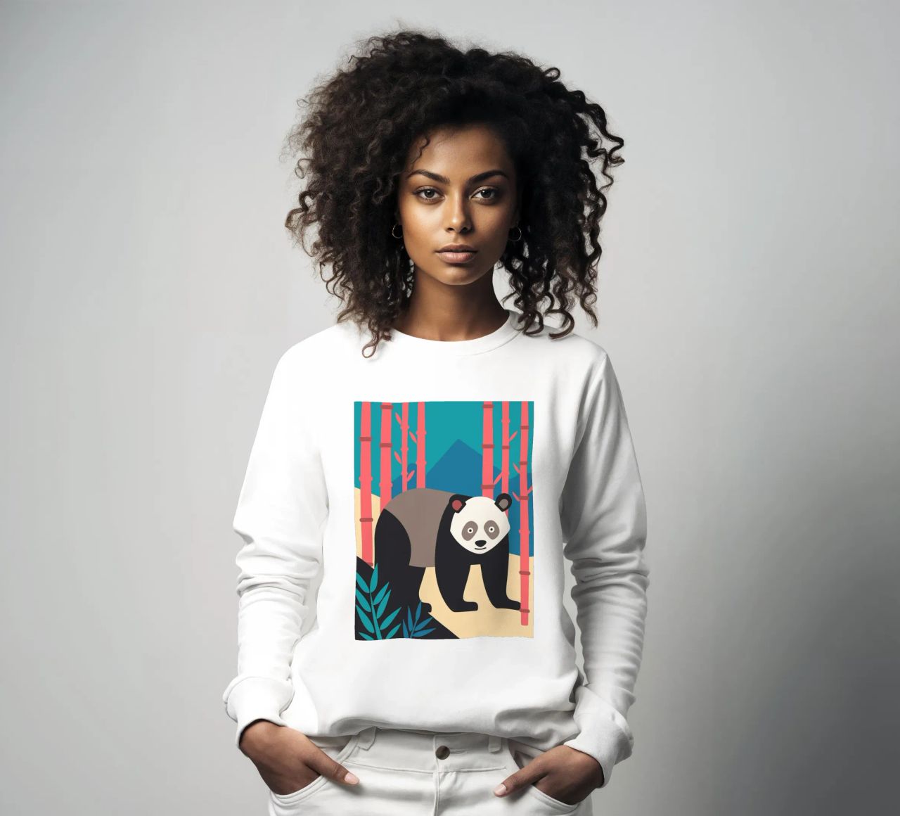 pandas vector imaginación sudadera de kamilaze