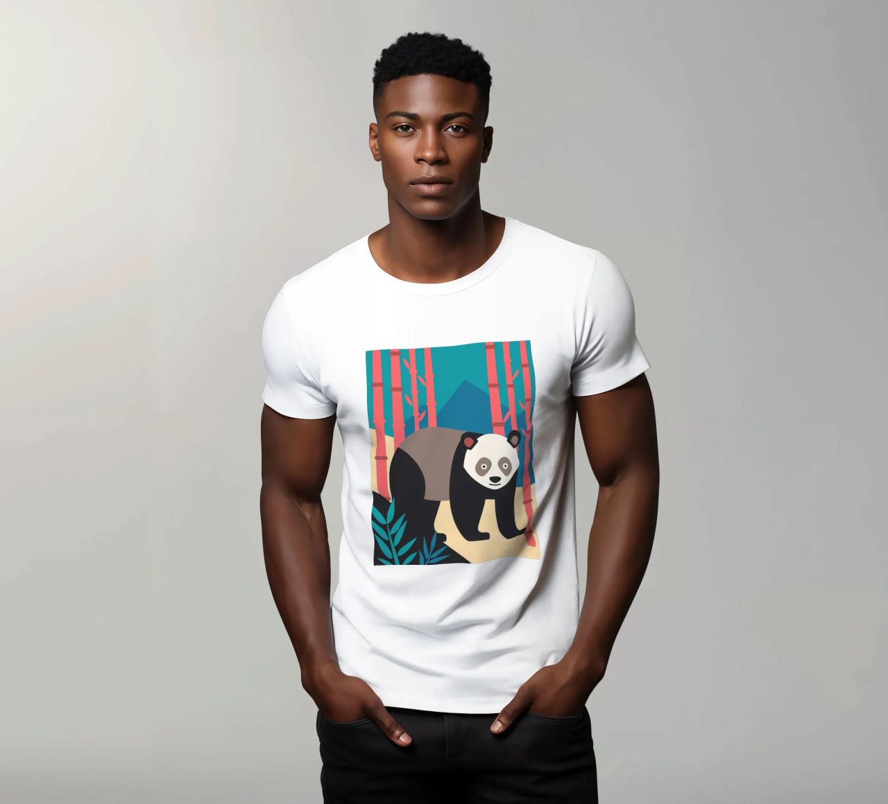pandas vector imaginación camiseta de kamilaze