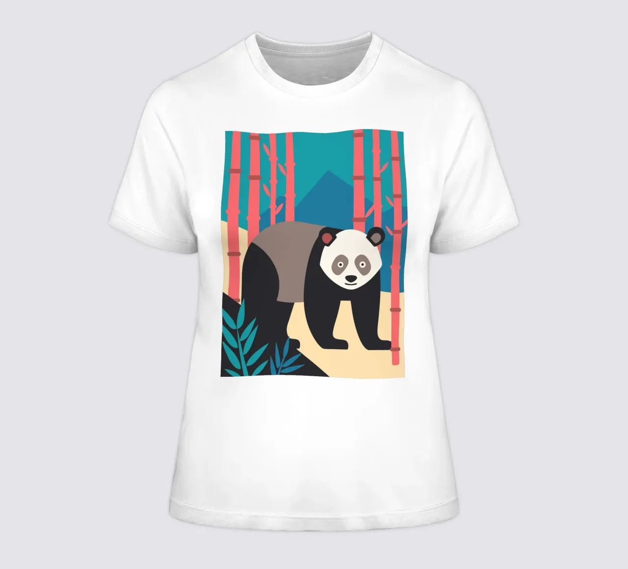 pandas vector imaginación camiseta de mujer de kamilaze