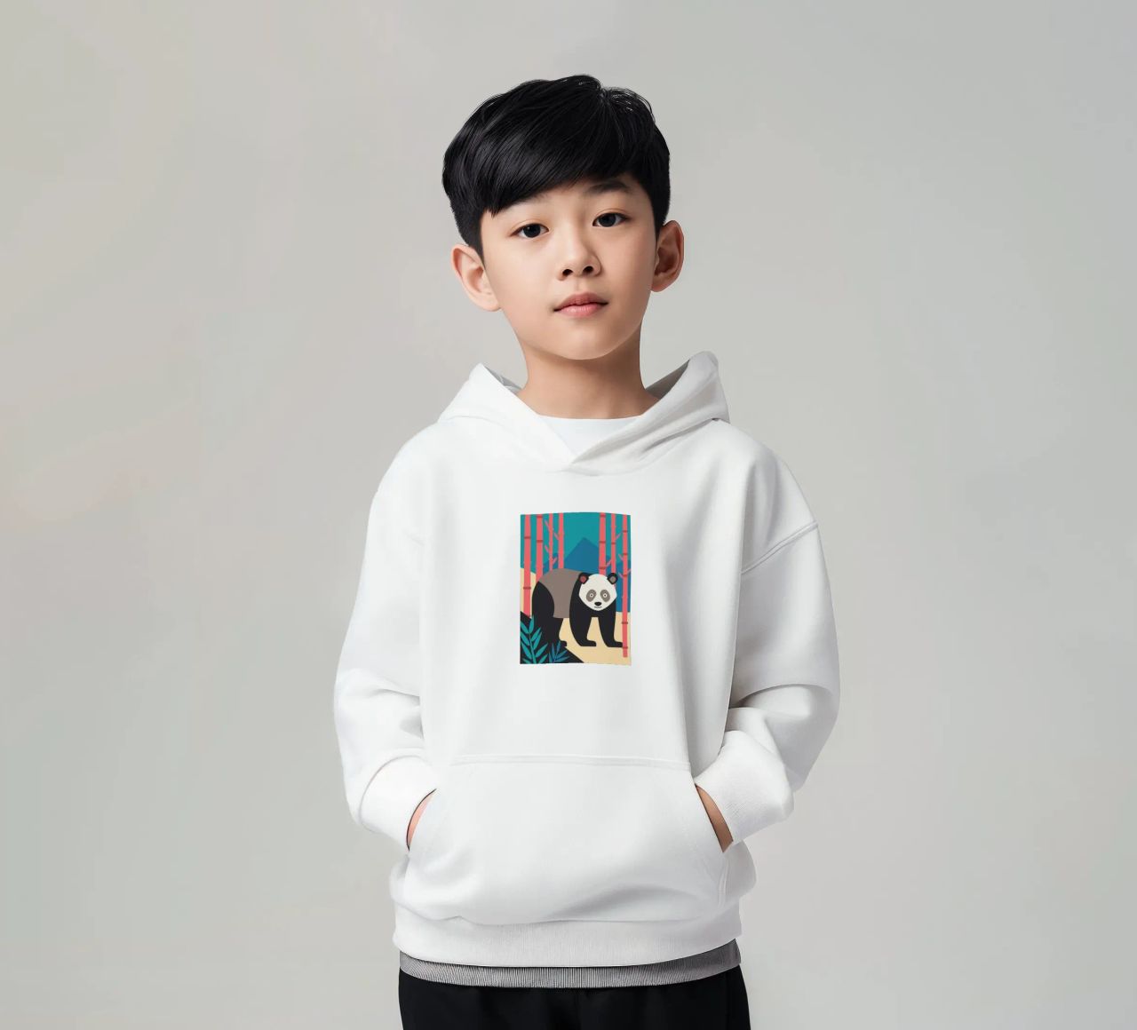 pandas vector imaginación sudadera con capucha para niño de kamilaze