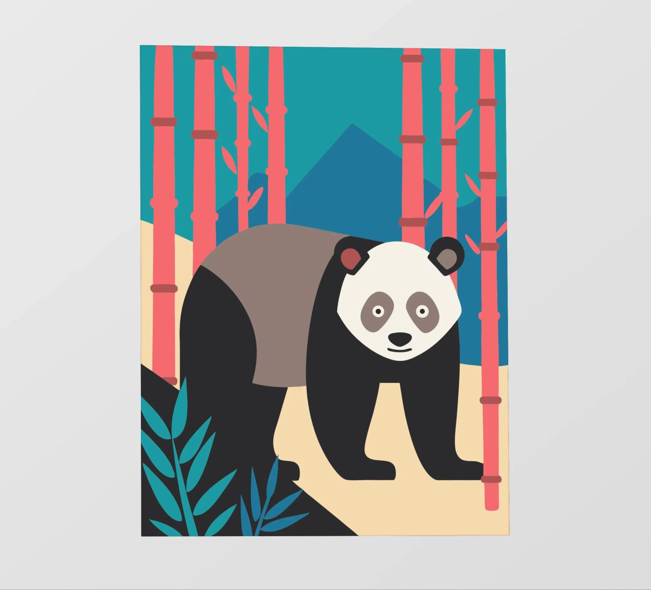 pandas vector imaginación lámina retroiluminada de kamilaze