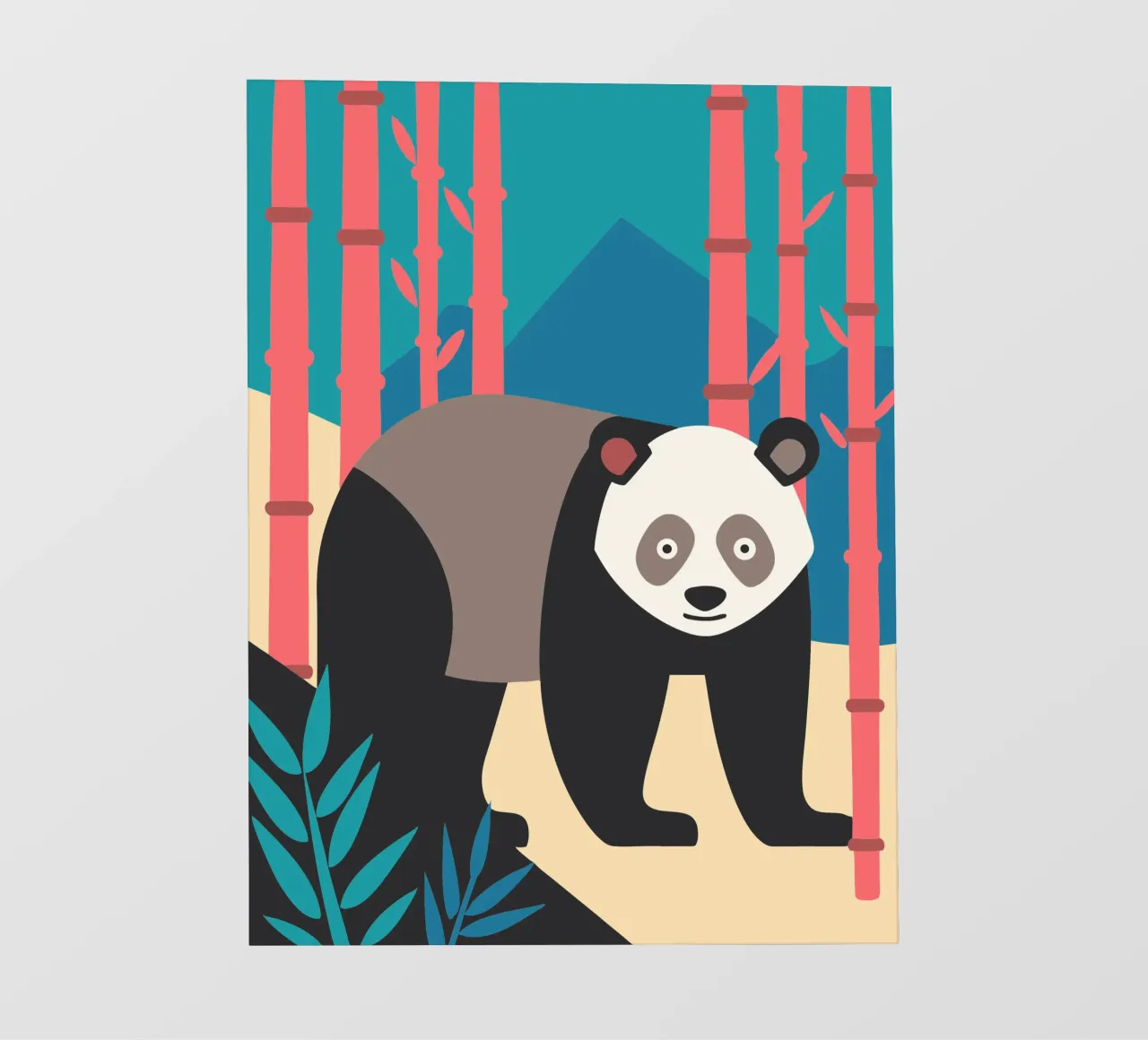 pandas vector imaginación papel para pared de kamilaze