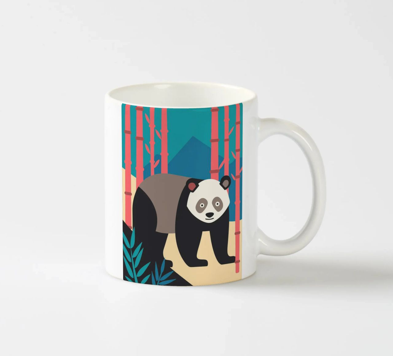 panda's vector verbeelding keramische mok van kamilaze