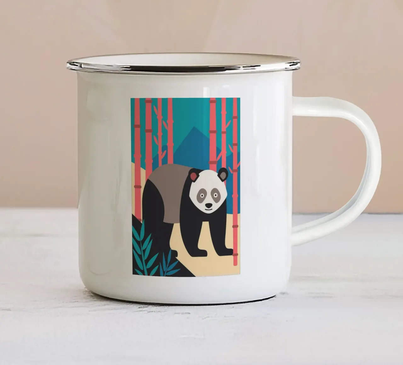 pandas vektor imagination Emaille Tasse von kamilaze