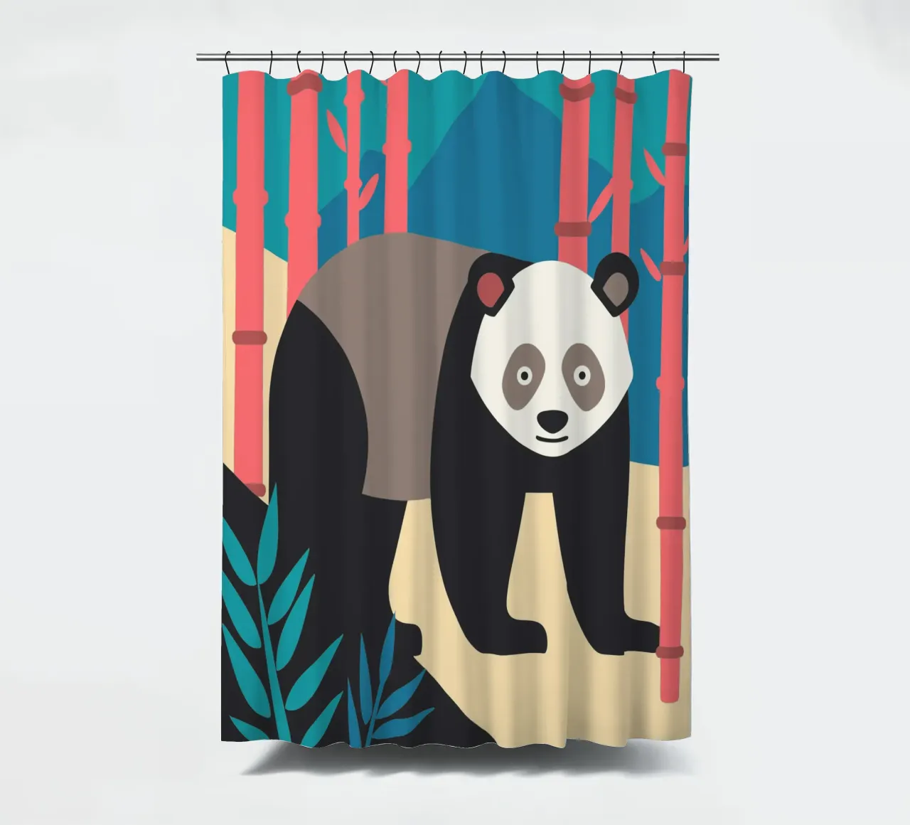 panda's vector verbeelding douchegordijn van kamilaze