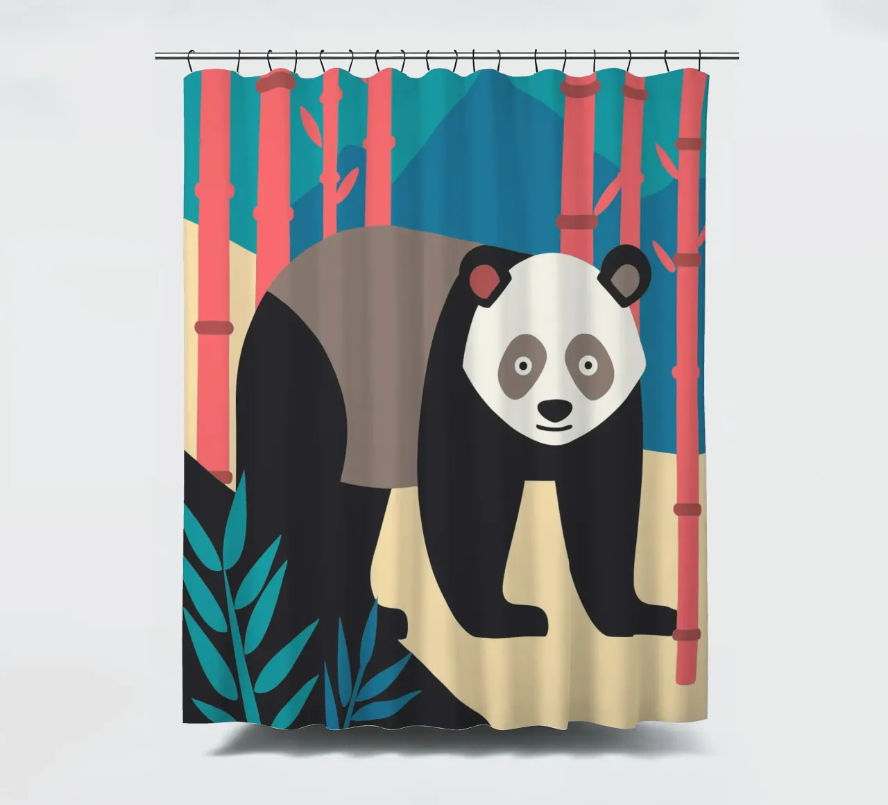 pandas vector imaginación cortina de baño de kamilaze