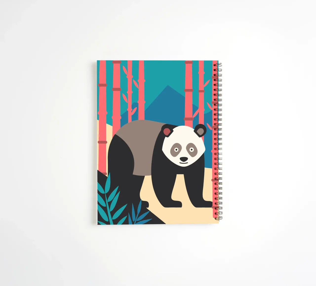panda's vector verbeelding notitieboek met spiraal van kamilaze