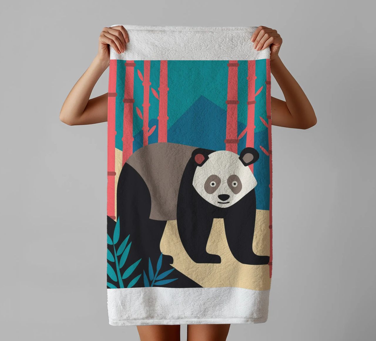 pandas vector imaginación toalla de baño de kamilaze