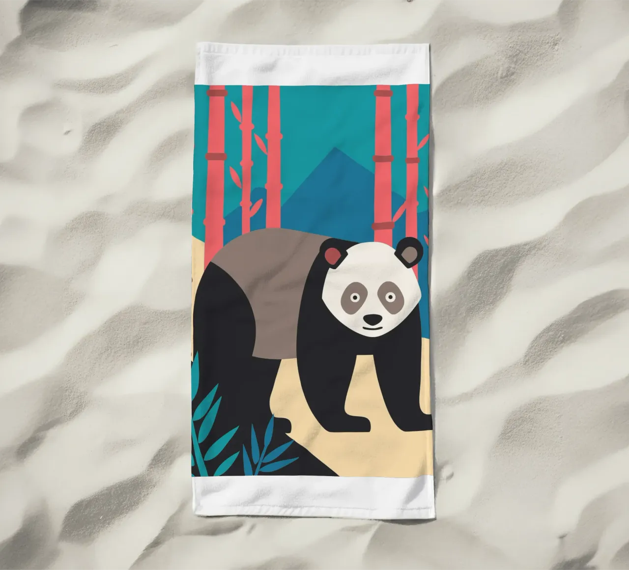 panda's vector verbeelding strandhanddoek van kamilaze