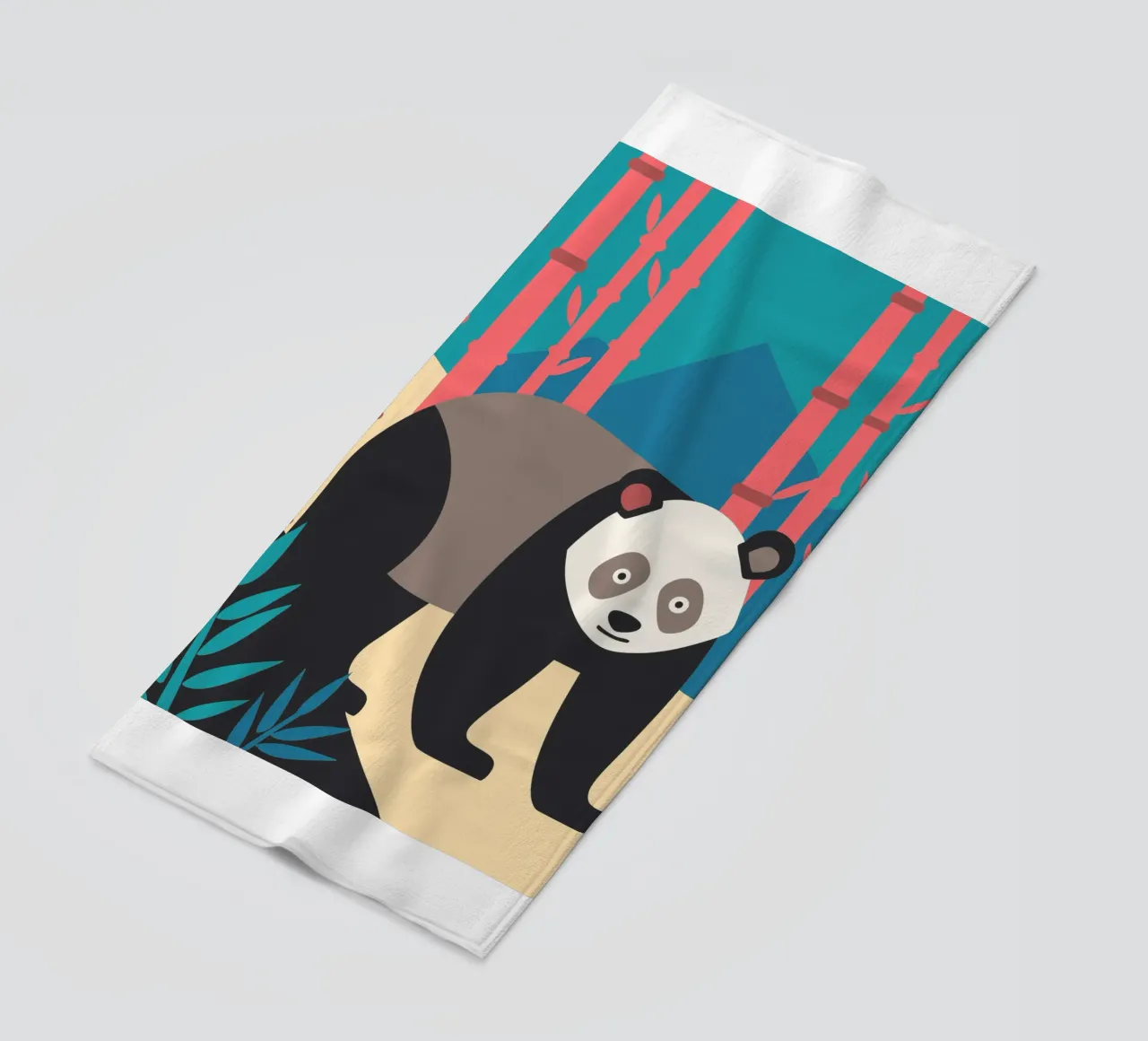 panda's vector verbeelding strandhanddoek van kamilaze