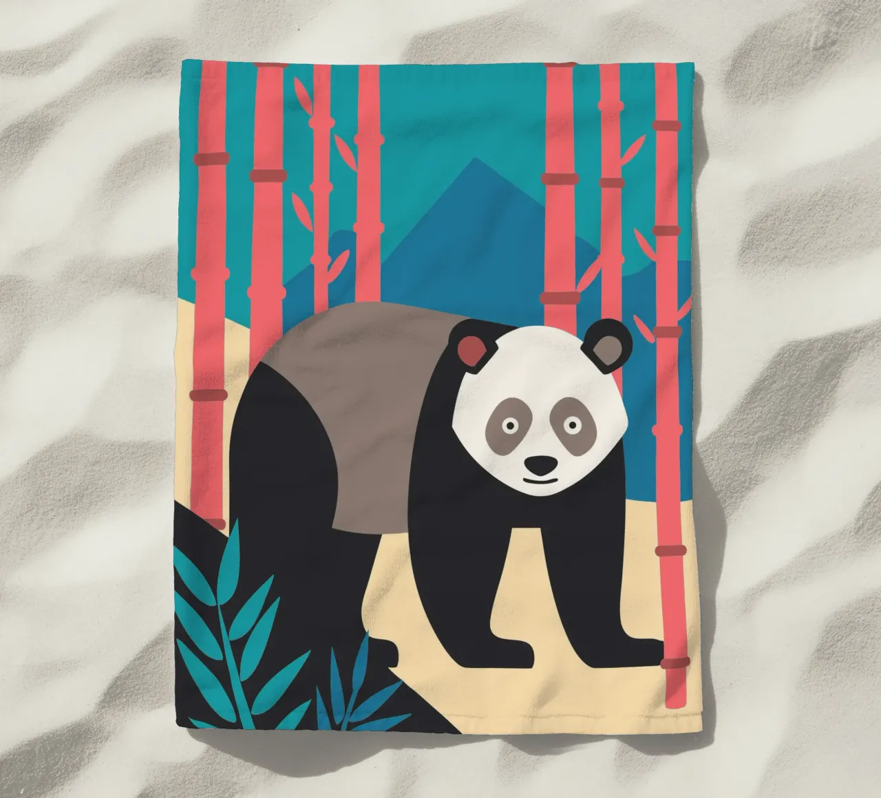 panda's vector verbeelding strandhanddoek van kamilaze