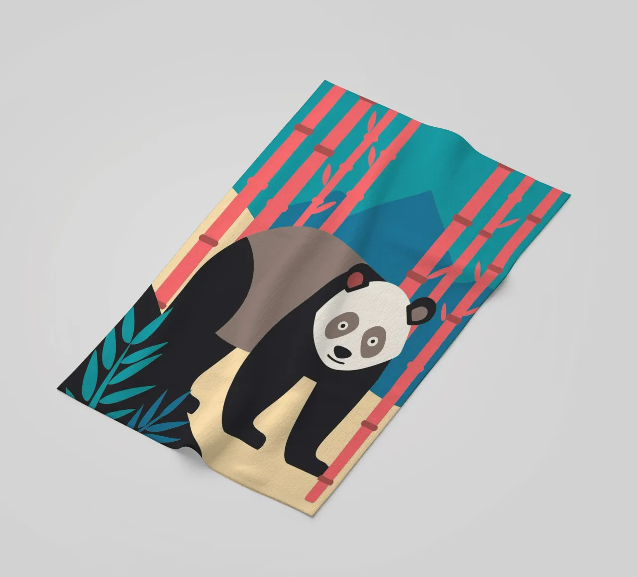 panda's vector verbeelding strandhanddoek van kamilaze