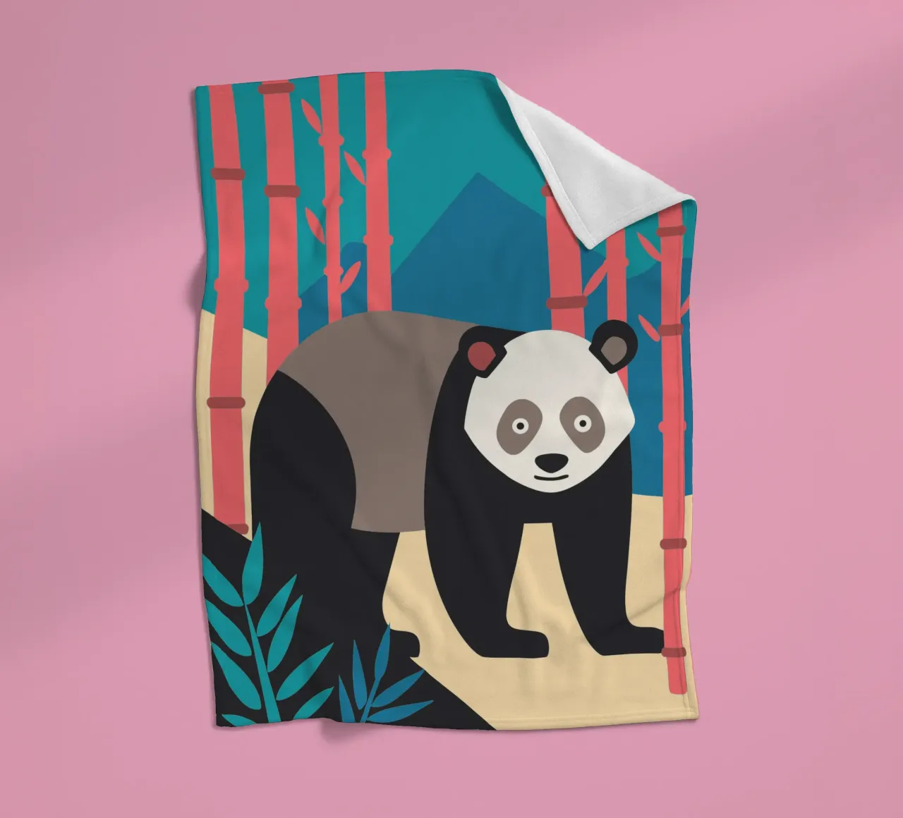 pandas vector imagination fleece blanket by kamilaze
