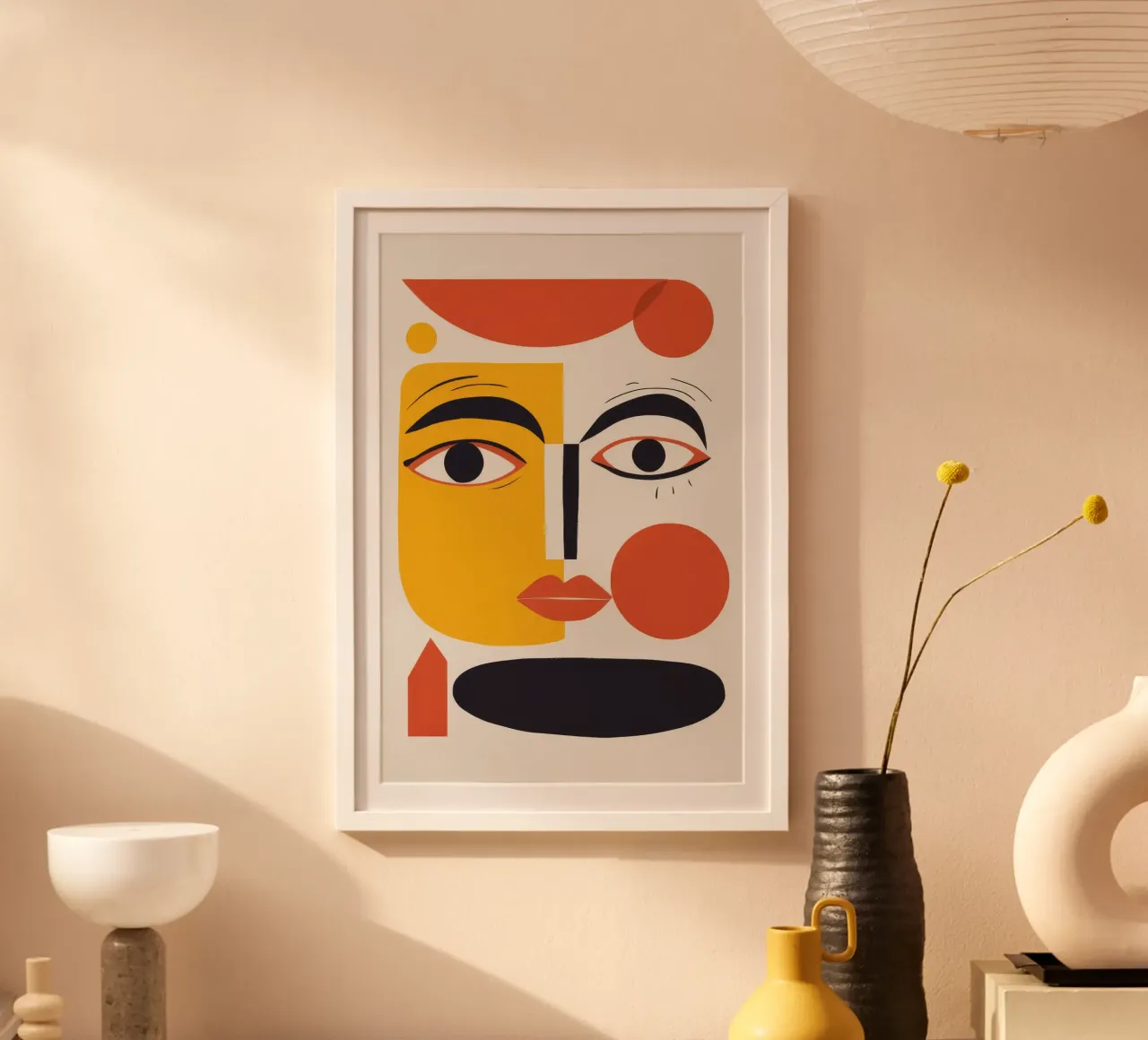 Sguardo d'oracolo baciato dal sole poster con telaio in legno da Stone Patina