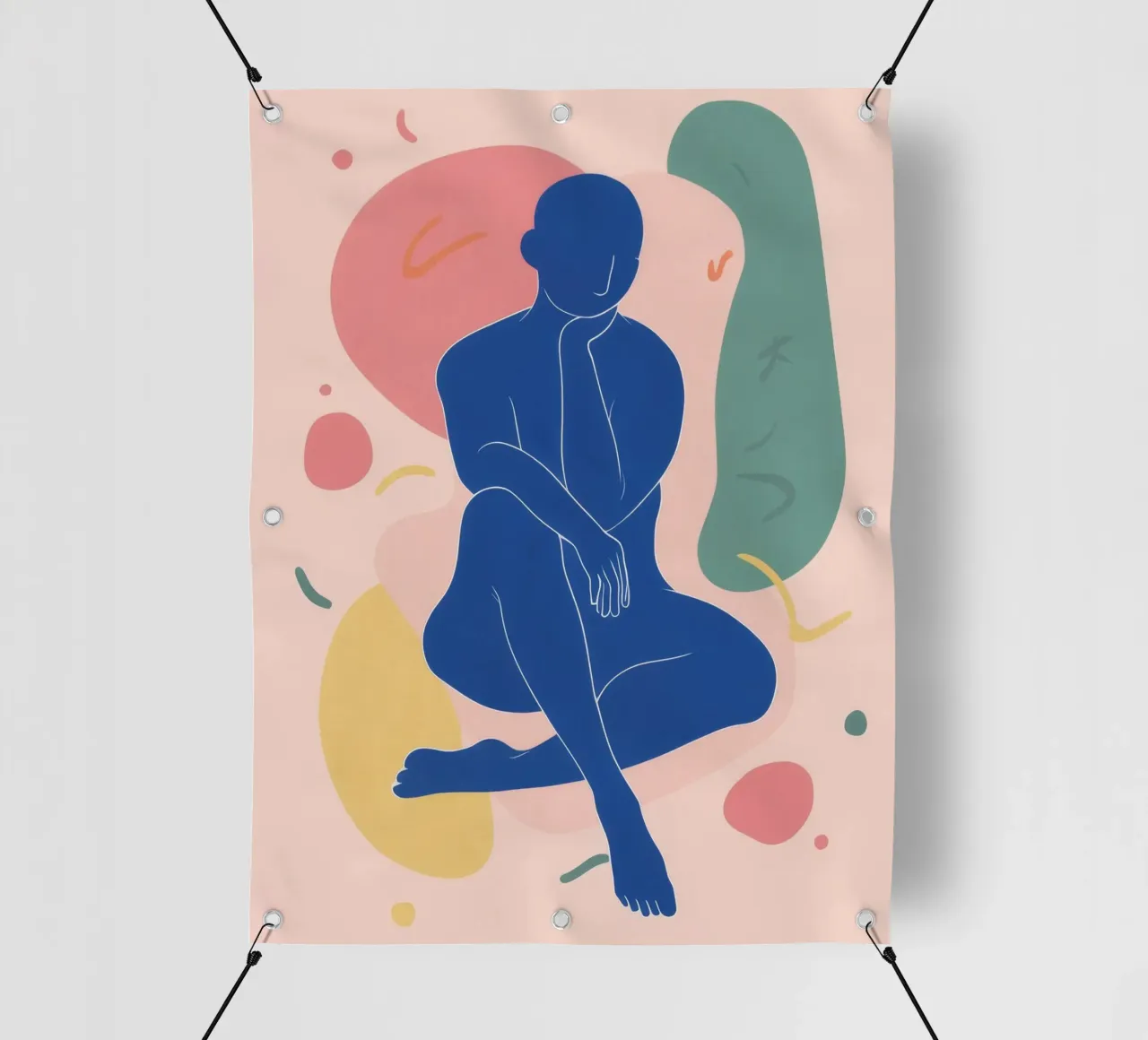 Azzurro nudo in posa telo in pvc da Terra Tone