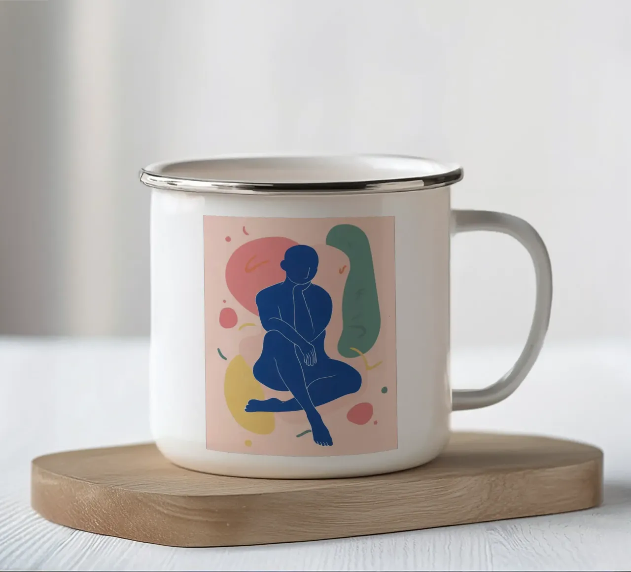Azzurro nudo in posa tazza in smalto da Terra Tone