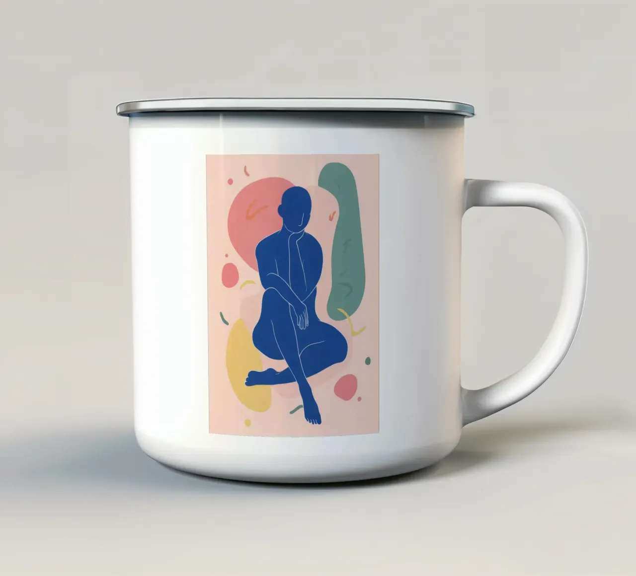 Azzurro nudo in posa tazza in smalto da Terra Tone