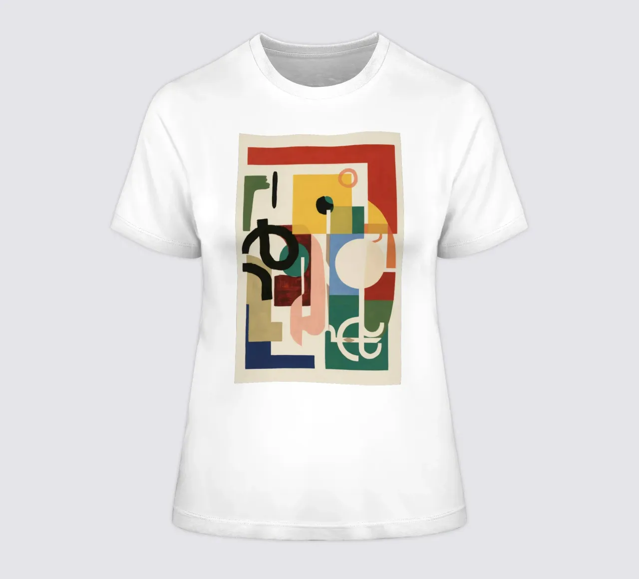 Geometric Joyful Chaos women's fitted t-shirt by Stone Patina