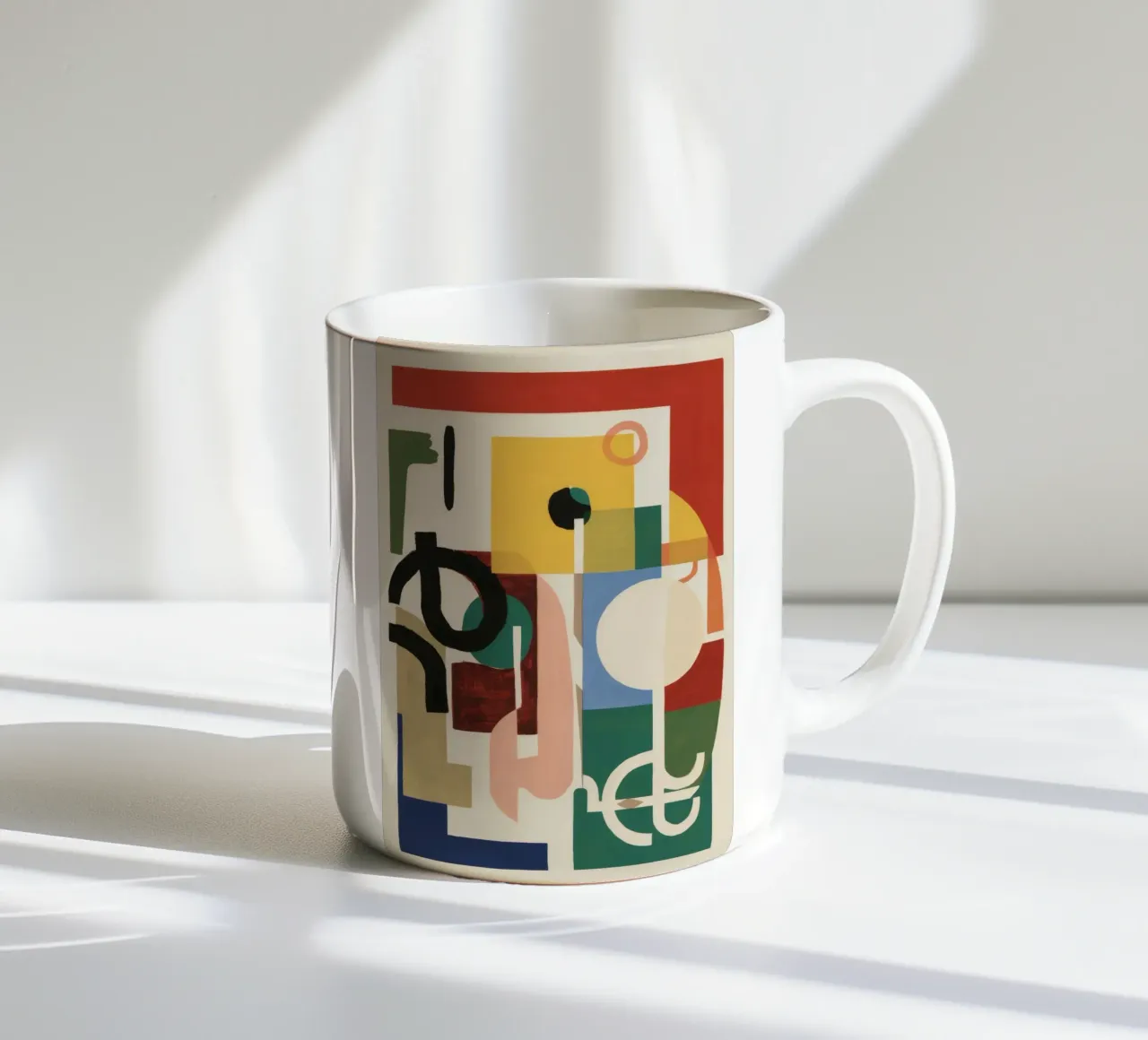 Caos geométrico y alegre taza de cerámica de Stone Patina
