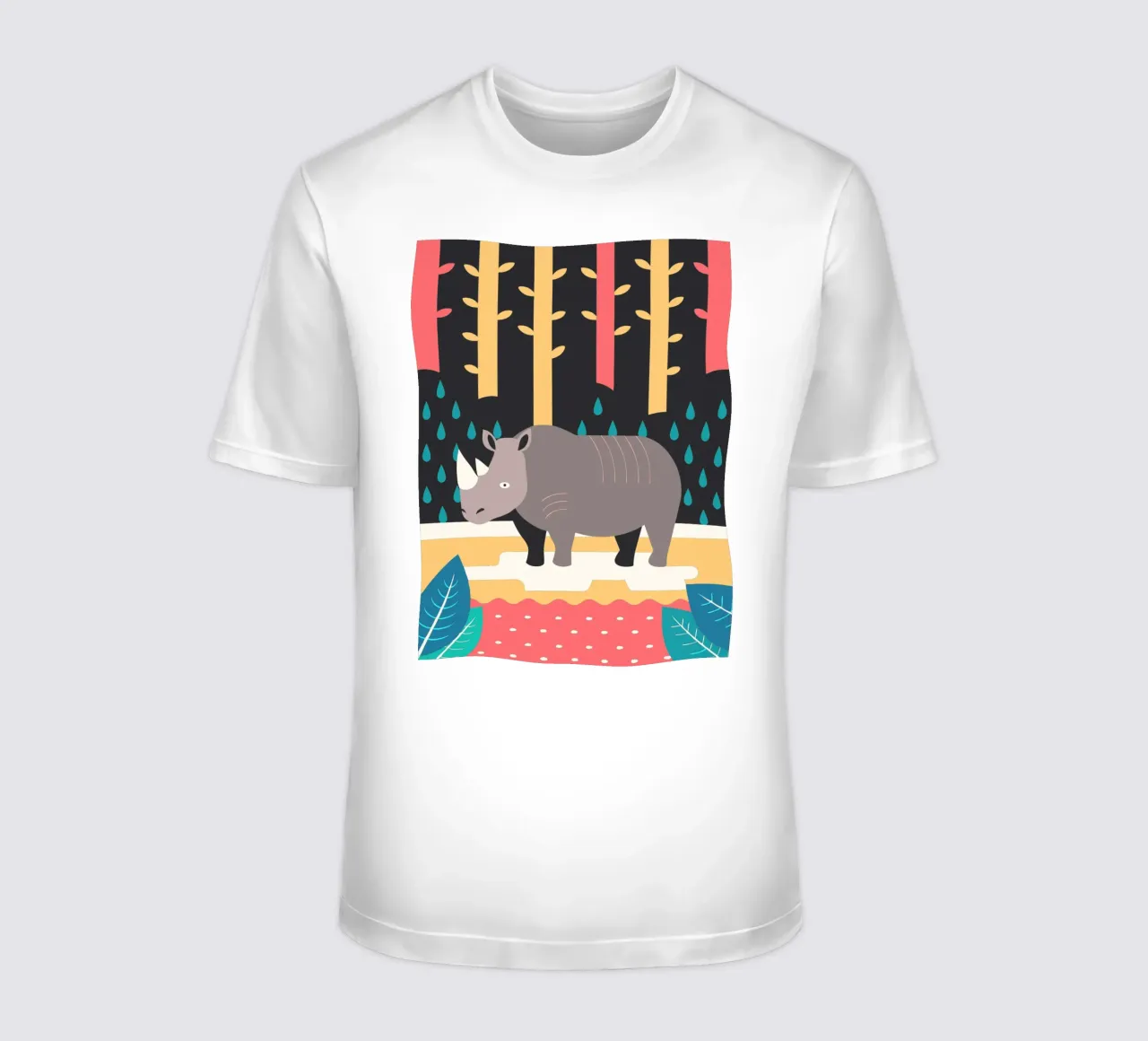 rhinoceros vector illustration t-shirt by kamilaze