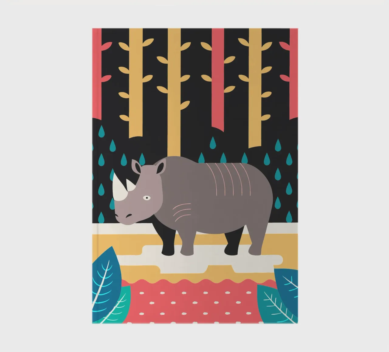 rhinoceros vector illustration notebook by kamilaze