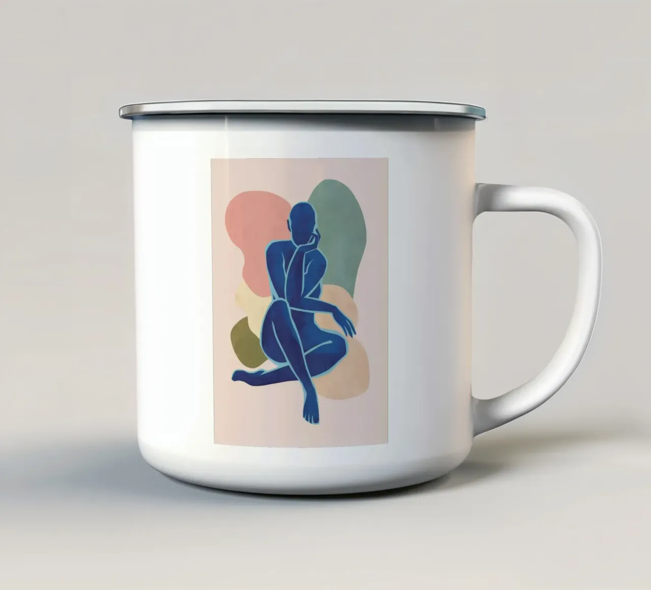 Studio della figura cerulea tazza in smalto da Terra Tone