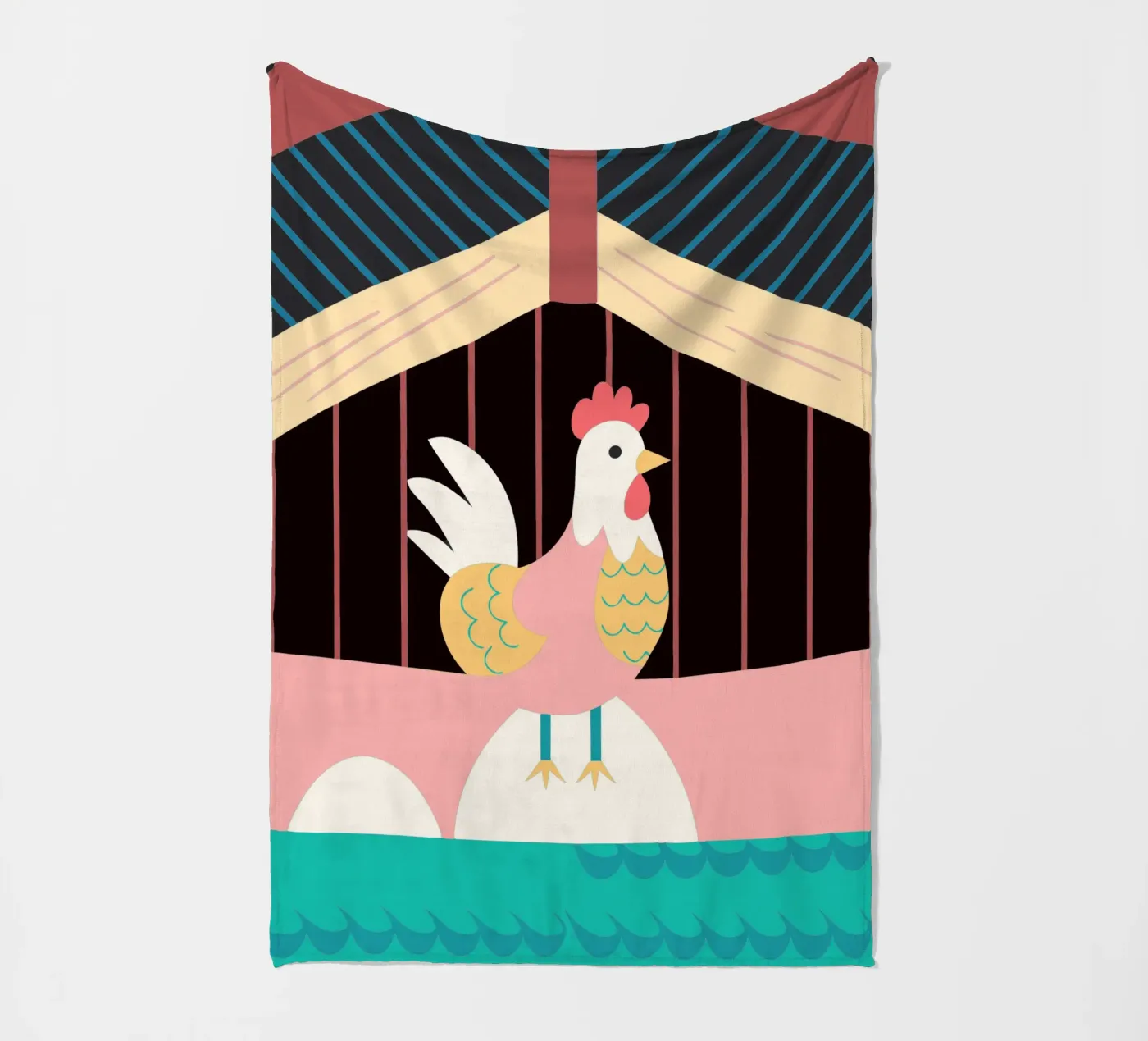 rooster vector imagination fleece blanket by kamilaze