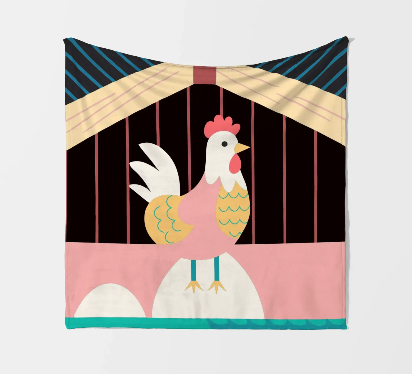 rooster vector imagination fleece blanket by kamilaze