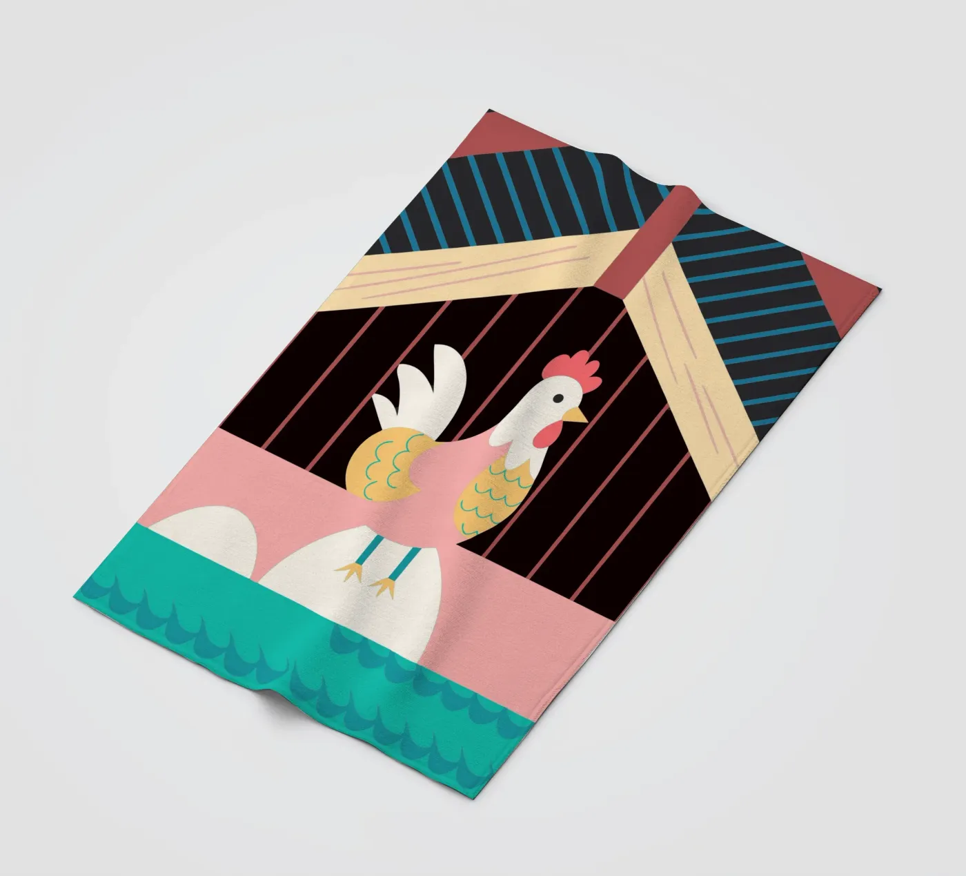 rooster vector imagination fleece blanket by kamilaze