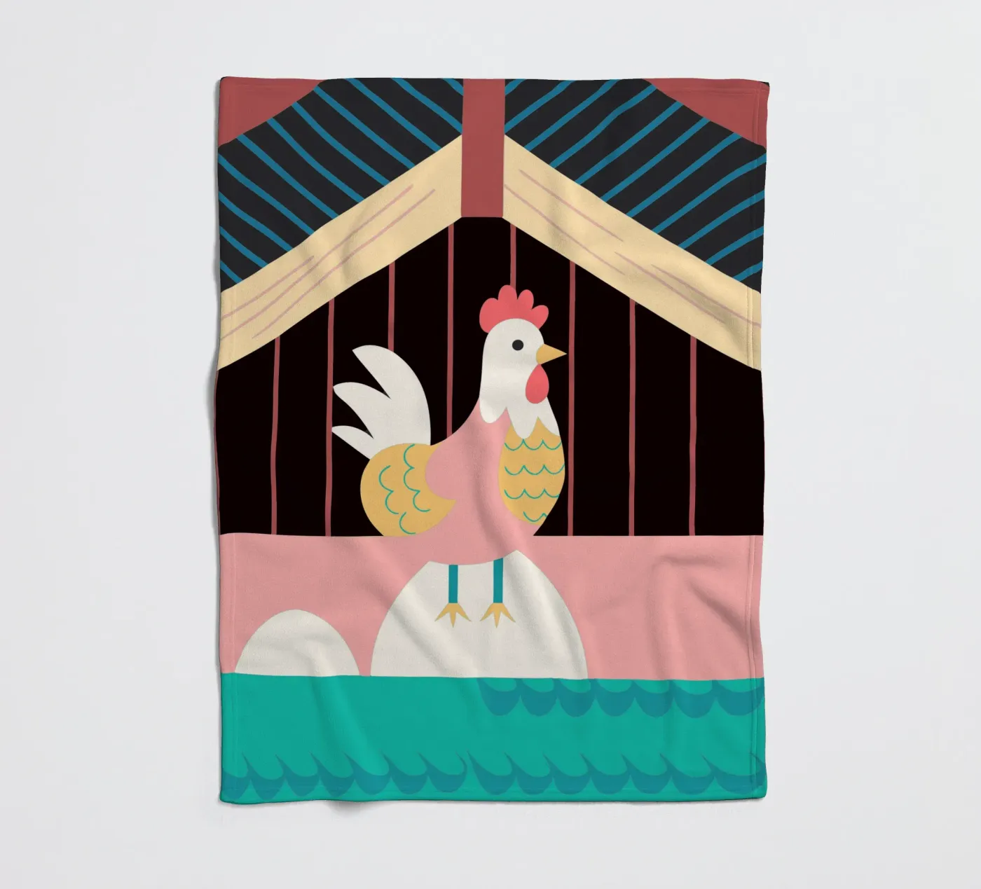rooster vector imagination fleece blanket by kamilaze