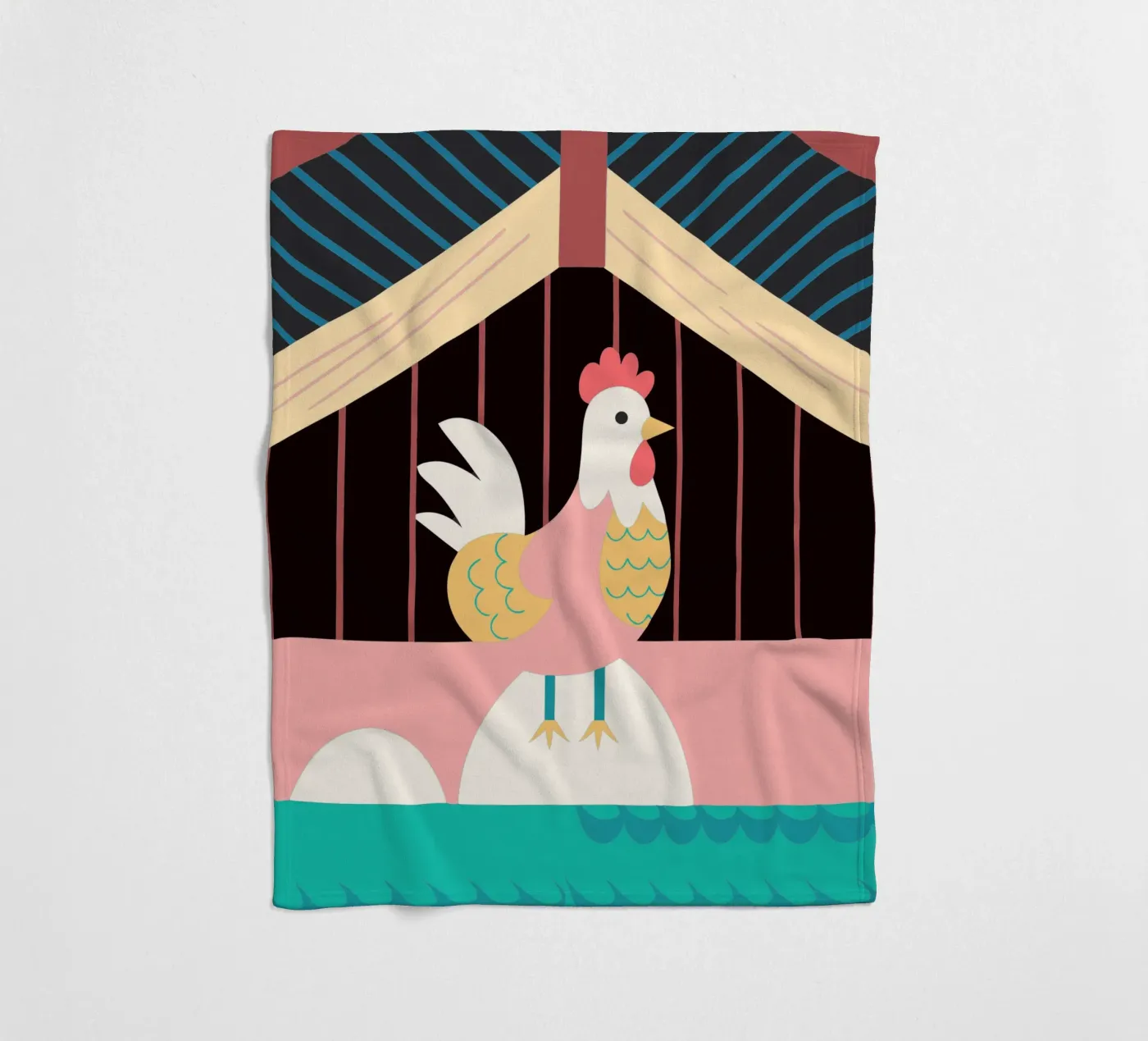 rooster vector imagination fleece blanket by kamilaze
